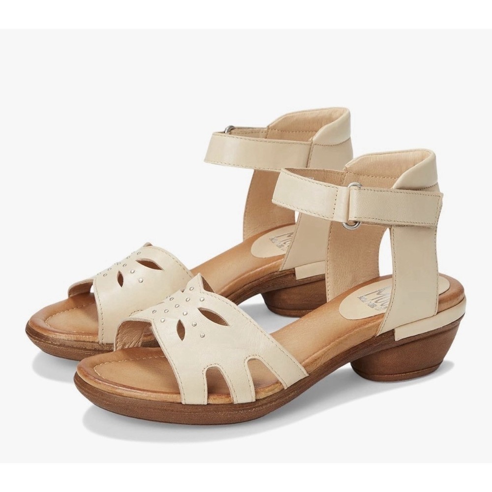 Miz Mooz Corelia Womens cappuccino Leather Strap Heeled Sandals‎ Shoes Size 39